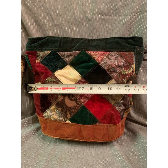 Lucky Brand Y2K Patchwork Velour/Plush/Tapestry Paisleys Hobo Shoulder Bag — H - Picture 6 of 12